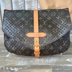 Louis Vuitton Perforated Saumur Sofia Coppola Turquoise Blue Crossbody ❤️